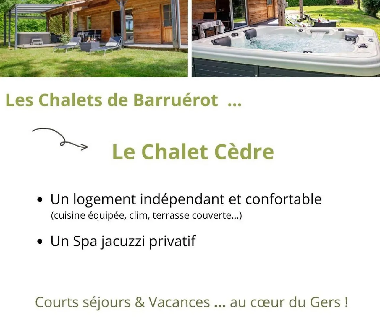 Holiday home Chalet Cedre - Les Chalets De Barruerot - Spa Jacuzzi Privatif Peyrusse-Grande